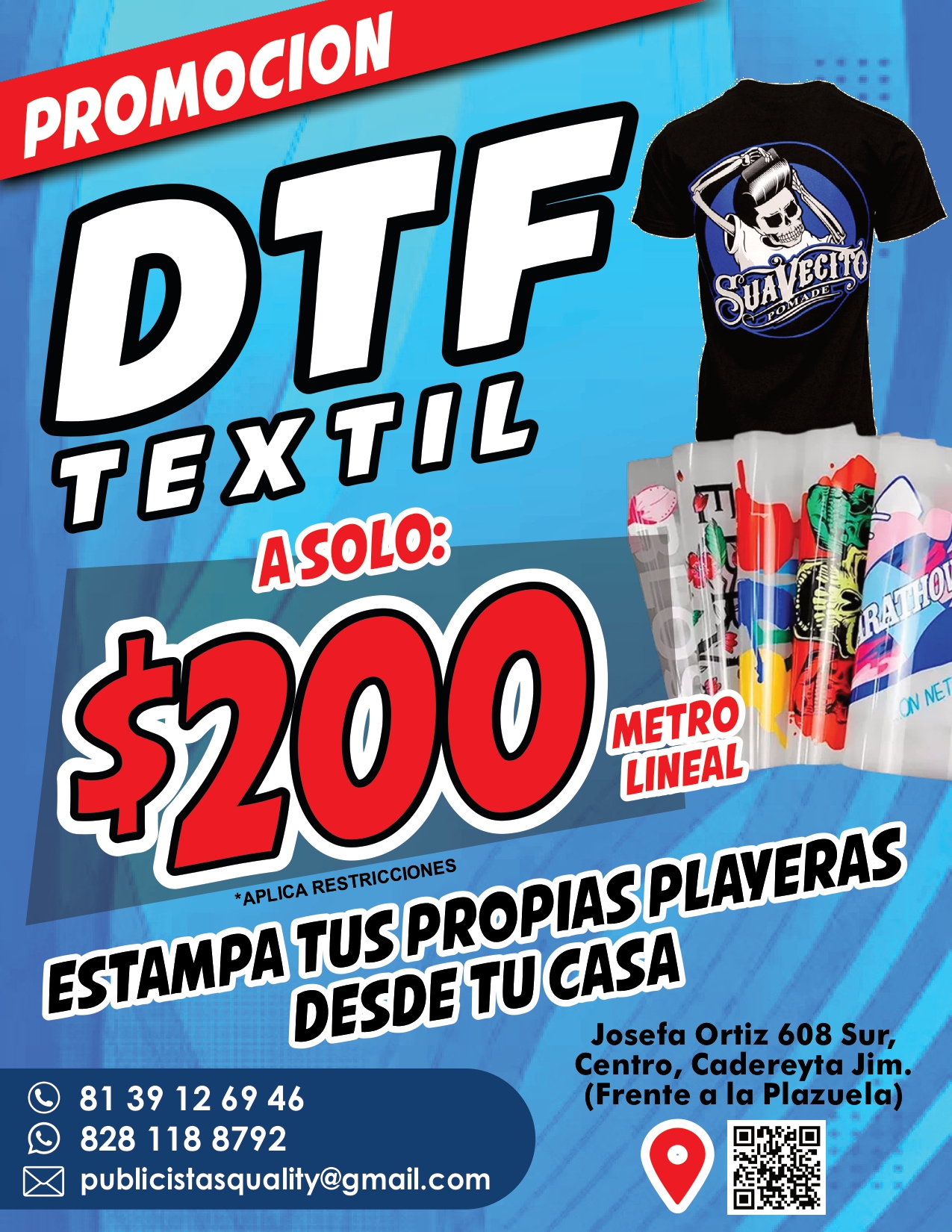 DTF Textil $200 m/l
